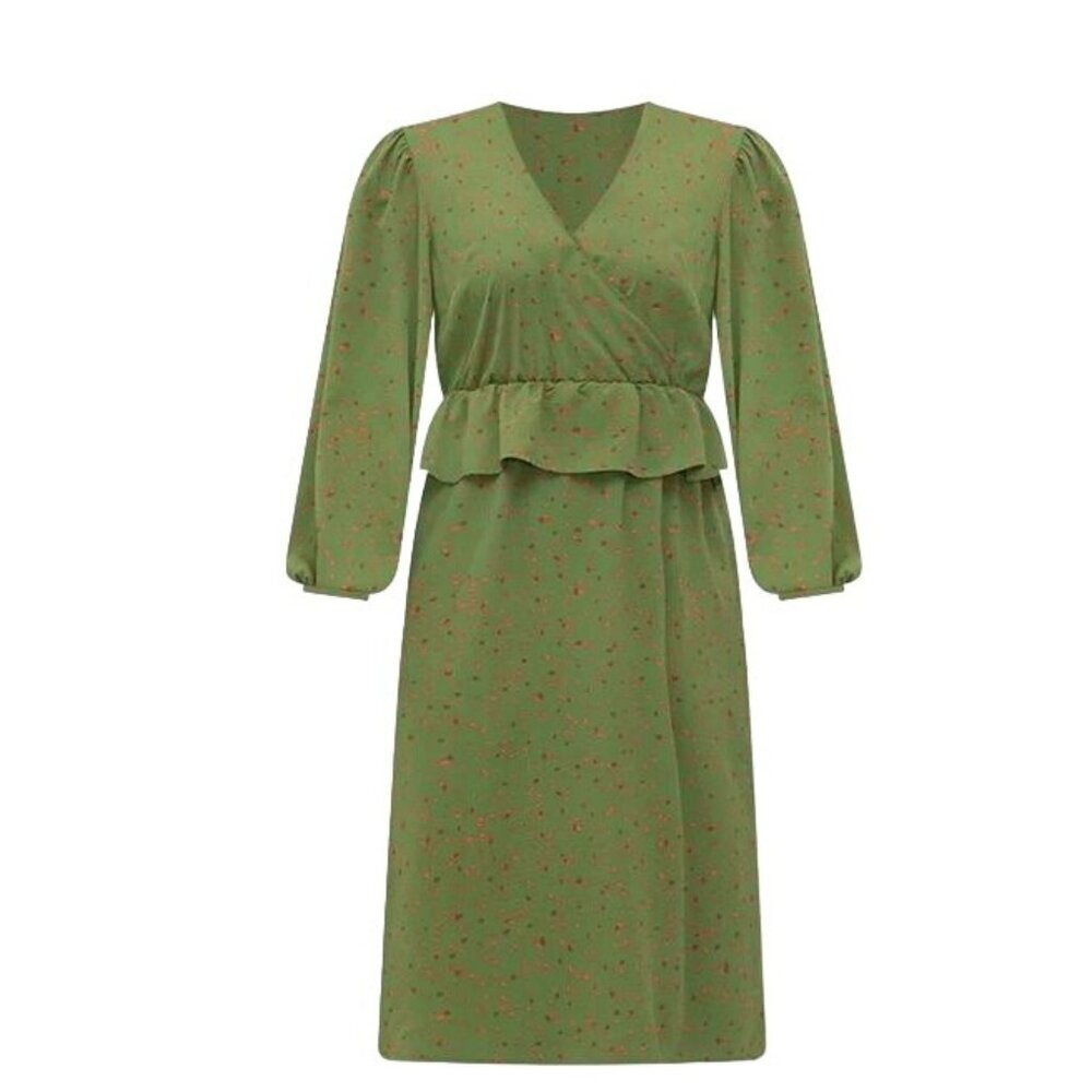 ELOQUII Elements Women's Midi Dress Mixed Print Long Sleeve Size 18 Modest - Picture 4 of 4